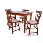 Conjunto Sala de Jantar Mesa Retangular Tampo MDF com 4 Cadeiras Dalas Ecomóveis Imbuia
