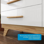 Quarto Infantil Completo Guarda-Roupa 4 Portas e Cômoda 1 Porta 100% MDF Kakau Retrô Yescasa