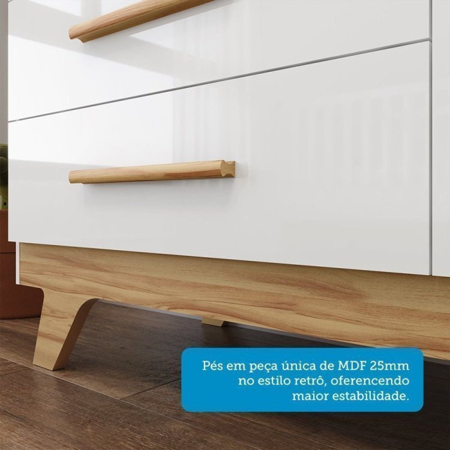 Quarto Infantil Completo Guarda-Roupa 4 Portas e Cômoda 1 Porta 100% MDF Kakau Retrô Yescasa