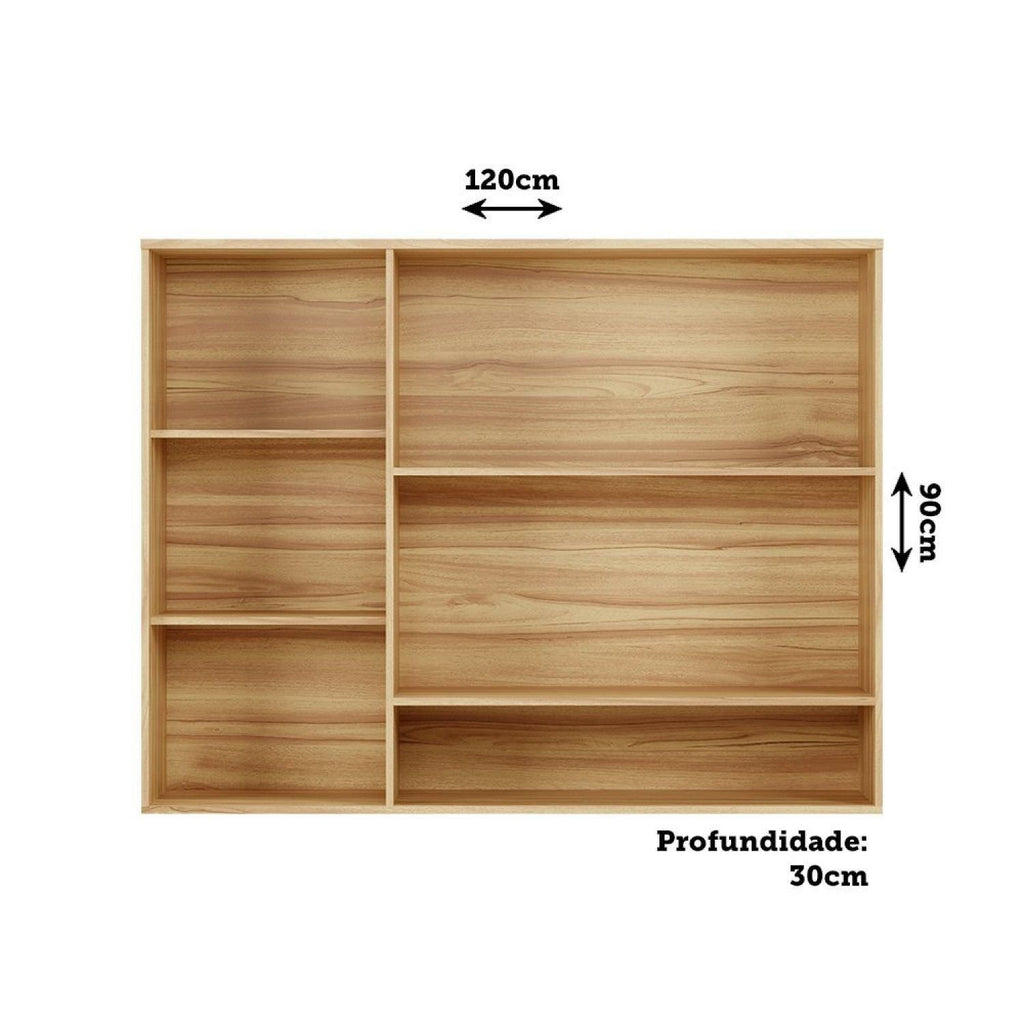 Armário Aéreo de Cozinha 120cm 3 Portas Vidro Reflecta Itália Espresso Móveis Bege/Amêndoa/Off White