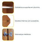 Guarda-Roupa Casal 6 Portas 9 Gavetas 270cm Tóquio Yescasa 100% MDF Bege/Cinamomo/Off White