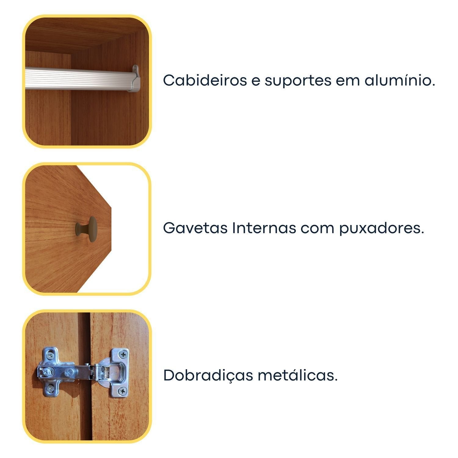 Guarda-Roupa Casal 6 Portas 9 Gavetas 270cm Tóquio Yescasa 100% MDF Bege/Cinamomo/Off White