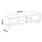 Conjunto Sala de Estar 3 Peças Rack para TV até 75 Polegadas Buffet Memphis Mesa Centro Saara Espresso Móveis Bege