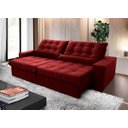 Sofá Retrátil e Reclinável Zurique 2,50m Suede Velut com Molas no Assento King House