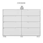 Cômoda para Quarto 8 Gavetas 147cm Georgia Moval Branco