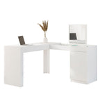 Escrivaninha Mesa Escritório Penteadeira de Canto com Espelho Star 1 Porta 136cm Belaflex