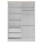Guarda-Roupa Infantil 4 Portas 2 Gavetas Sky Yescasa 100% MDF Branco/Olmo Italiano
