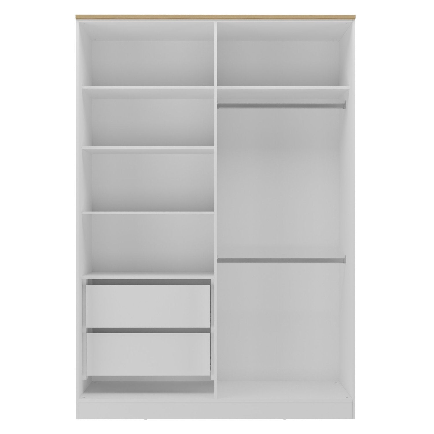 Guarda-Roupa Infantil 4 Portas 2 Gavetas Sky Yescasa MDF Branco/Olmo Italiano