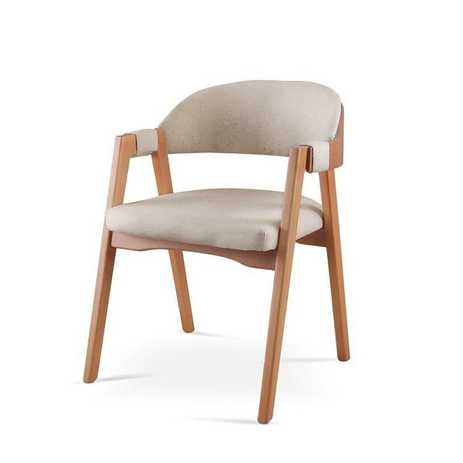 Conjunto Mesa de Jantar Orgânica 200cm com Cadeiras Estofadas Gaia Yescasa Bege/Freijó