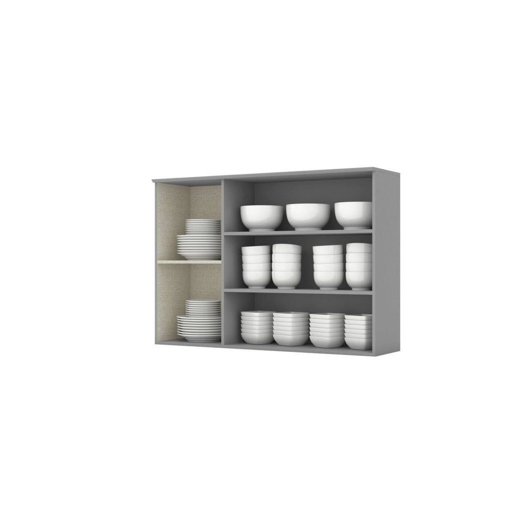 Armário Aéreo 3 Portas 120cm Emily Espresso Móveis Branco HP