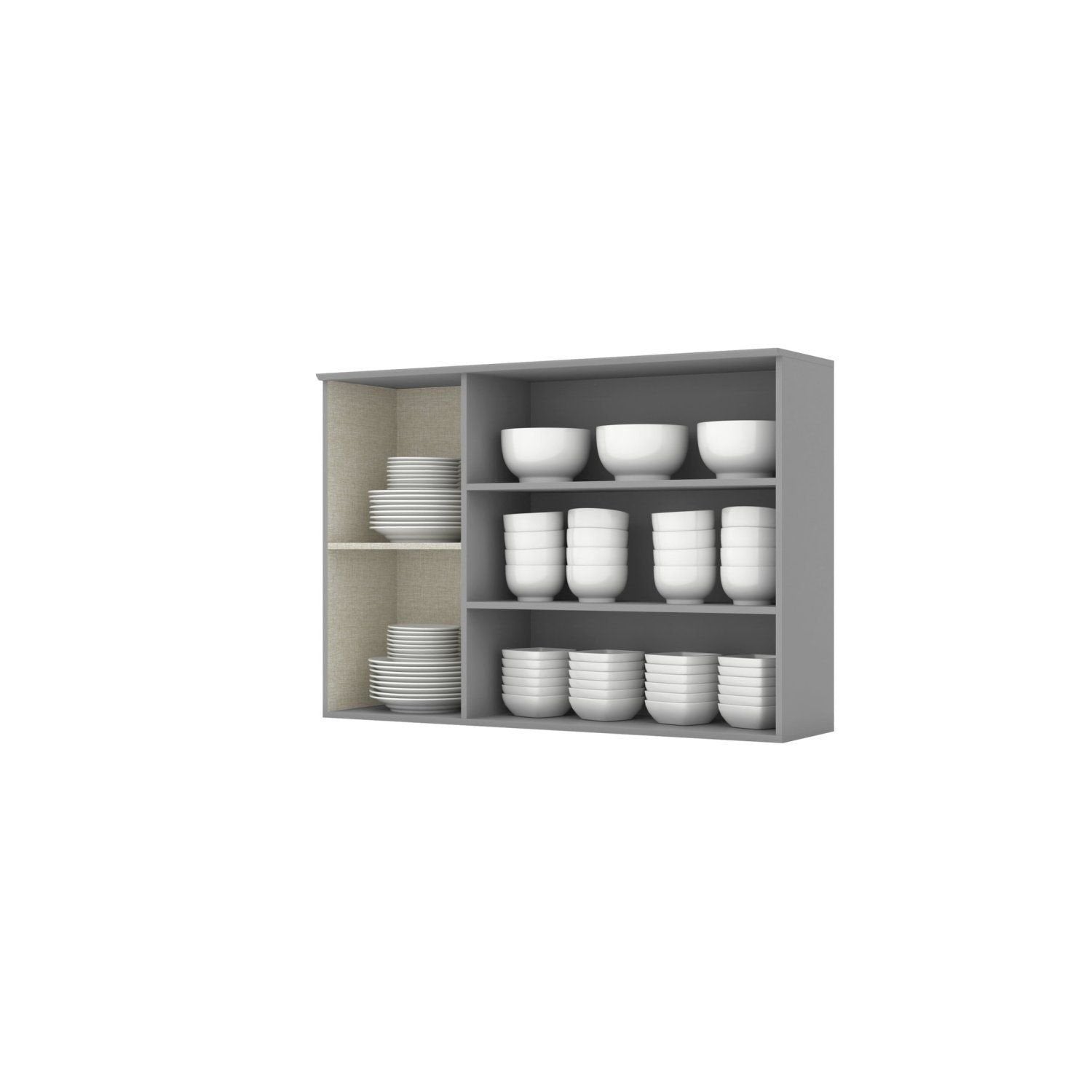 Armário Aéreo 3 Portas 120cm Emily Espresso Móveis Branco HP
