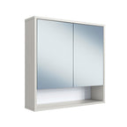 Armário Espelheira para Banheiro Bari Art in Móveis 60cm 2 Portas 1 Nicho Bege/Arenas