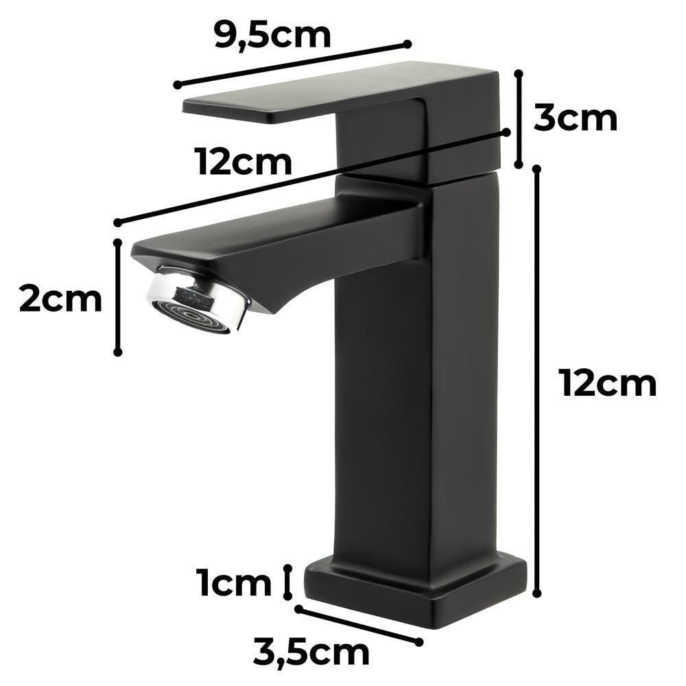 Torneira para Banheiro Lavabo Pia Luxo Smart Norte Preto