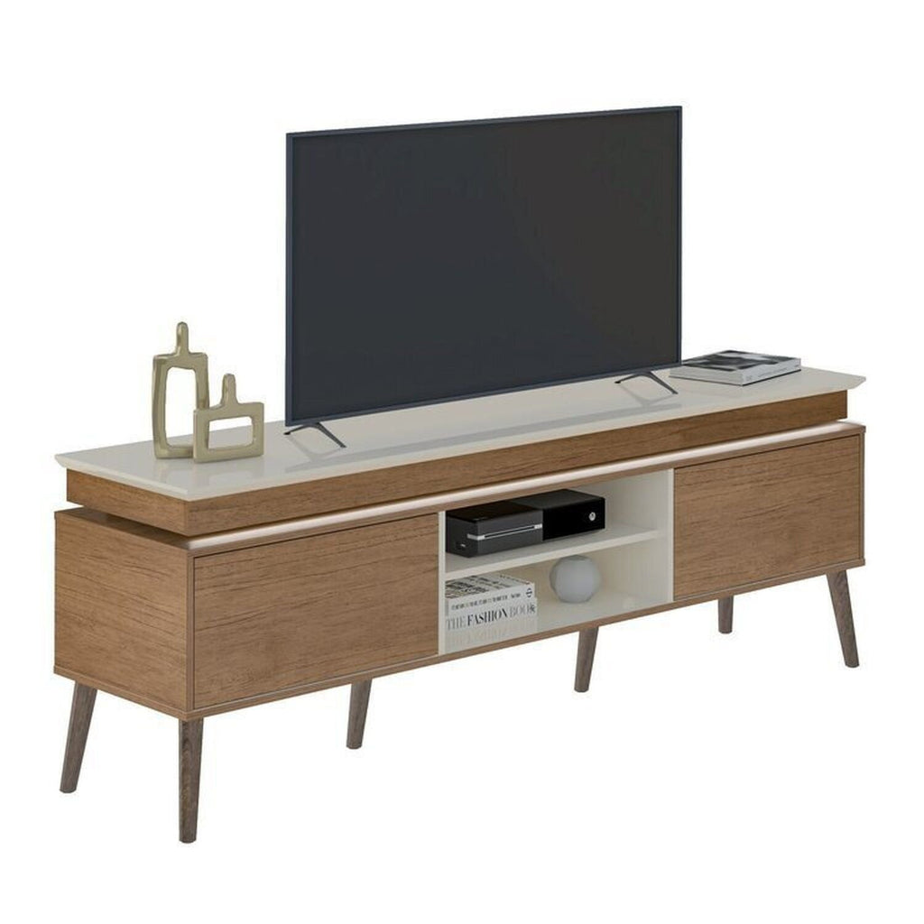 Conjunto Sala de Estar Rack e Cristaleira e Mesa de Centro Murano Marrom Espresso Móveis