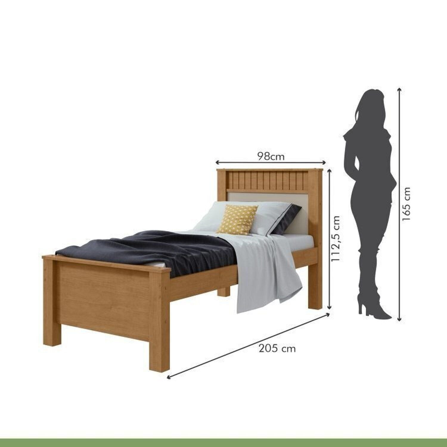 Kit Quarto Infantil 3 Peças com 2 Camas Solteiro e Mesa de Cabeceira Athenas Maggiore Amêndoa Clean