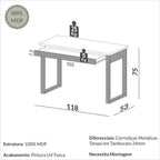 Escrivaninha Mesa Escritório Industrial 100% MDF 118cm F24 Pradel Móveis