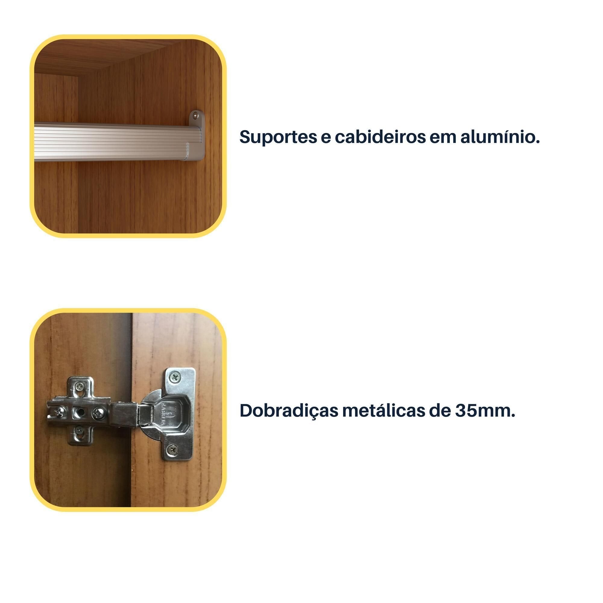 Guarda-Roupa Casal Ripado 6 Portas 6 Gavetas 275cm Yescasa Marrom/Cinamomo