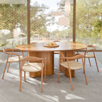 Mesa de Jantar Orgânica Aracajú 6 Lugares Oval 180x105 cm Madeira Natural LCN Móveis