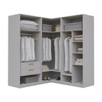 Guarda-Roupa Modulado de Canto 3 Peças 6 Portas Jade CabeCasa MadeiraOriginals