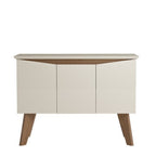 Conjunto Sala de Estar Completa Buffet Oásis e Rack Lumina Bege Off White/Cinamomo Artely