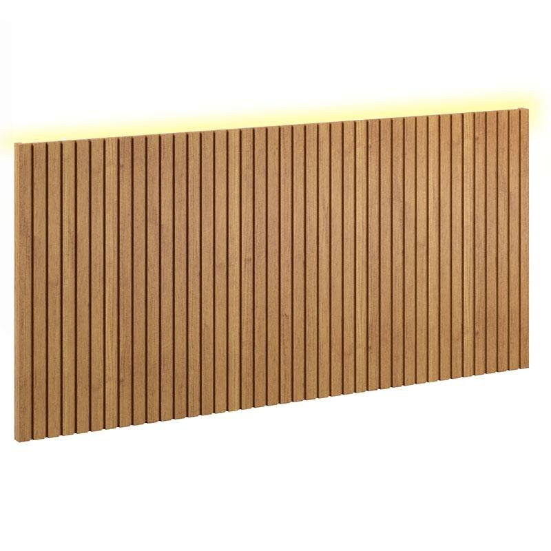 Painel Decorativo Ripado Ambiente 230x109x49 cm Freijó com Led Matic
