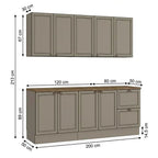 Cozinha Completa Modulada Americana 4 Peças com Balcão Tampo e 2 Gavetas Unna Yescasa