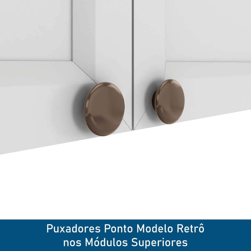 Armário Aéreo 3 Portas 120cm Unna Yescasa Branco