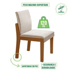 Conjunto Sala de Jantar Mesa Redonda com 6 Cadeiras Mônaco Nuance Yescasa Cinamomo/Creme/Off White