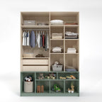 Quarto Infantil Completo Guarda-Roupa Curió Treliche Escrivaninha Estante Petit Verde/Mel Casatema