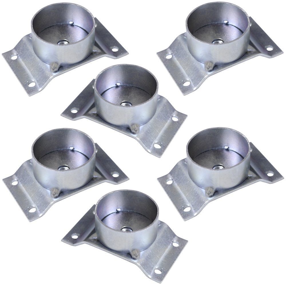 Kit 6 Chapinhas Chapa Elevada com Tubo Fixação Pés Palito Rosca 5/16 Zincada Gran Belo