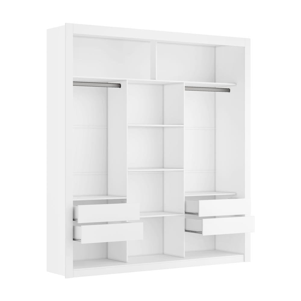 Closet Casal Premium 8 Gavetas MDP Branco/Freijó/Preto Amoudi Móveis