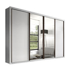 Guarda-Roupa Casal 4 Portas de Correr 4 Gavetas Zara Yescasa MDP Branco