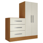 Cômoda para Quarto 3 Gavetas 2 Portas Dunas Nature e Off White Yescasa Branco