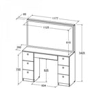 Penteadeira Espelhada 7 Gavetas 117,7cm x 142,5cm Ditália Móveis Branco