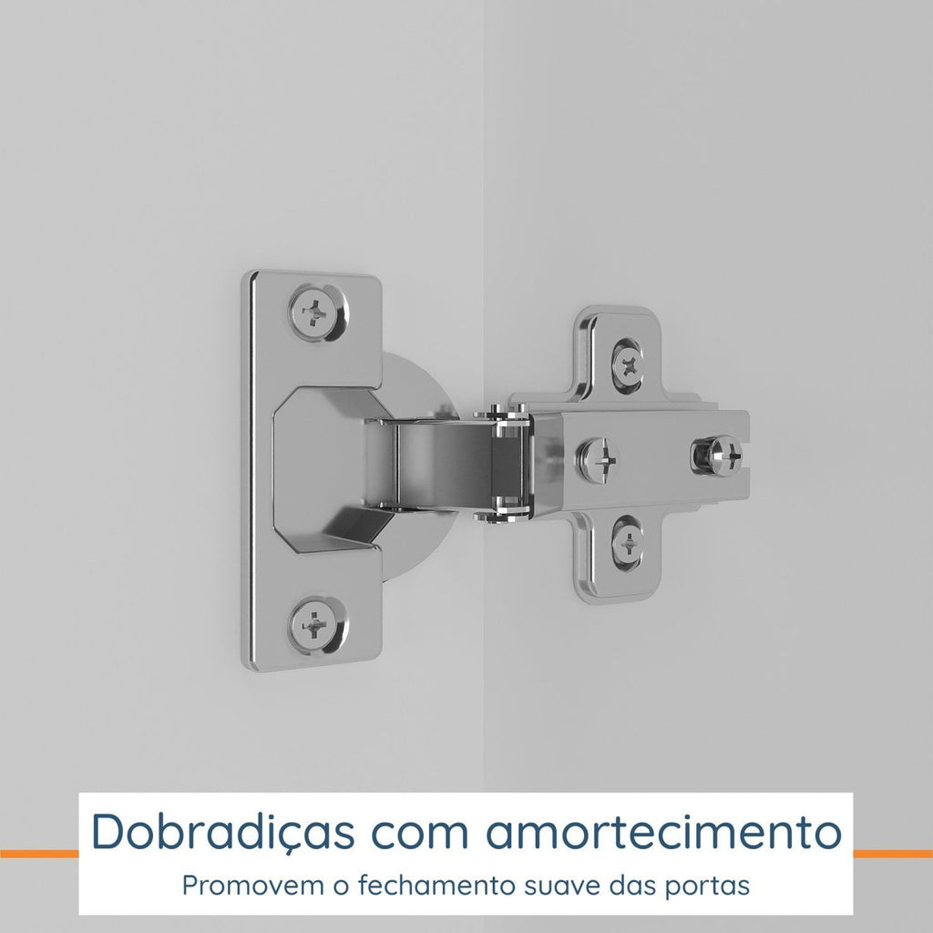 Quarto Infantil Completo Guarda-Roupa e Cômoda Sky Yescasa Branco/Olmo Italiano