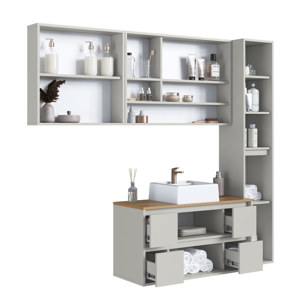 Conjunto para Banheiro Art in Móveis Berlin Modulado 176cm 4 Peças Cuba e Gabinete Suspenso Arenas