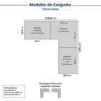 Guarda-Roupa Modulado de Canto 3 Peças 6 Portas Jade CabeCasa MadeiraOriginals