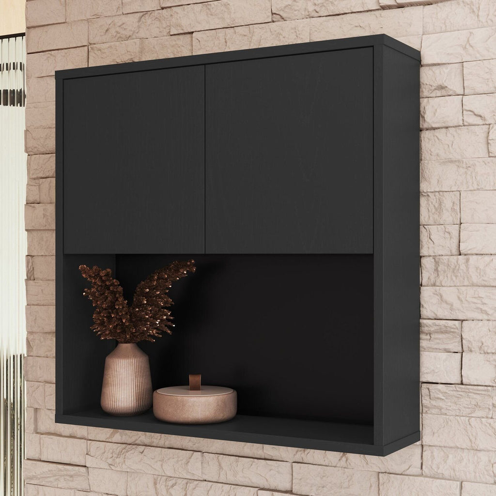 Conjunto para Banheiro Modulado 120cm 3 Peças Gabinete Suspenso com Cuba Bahamas Art in Móveis Grafite