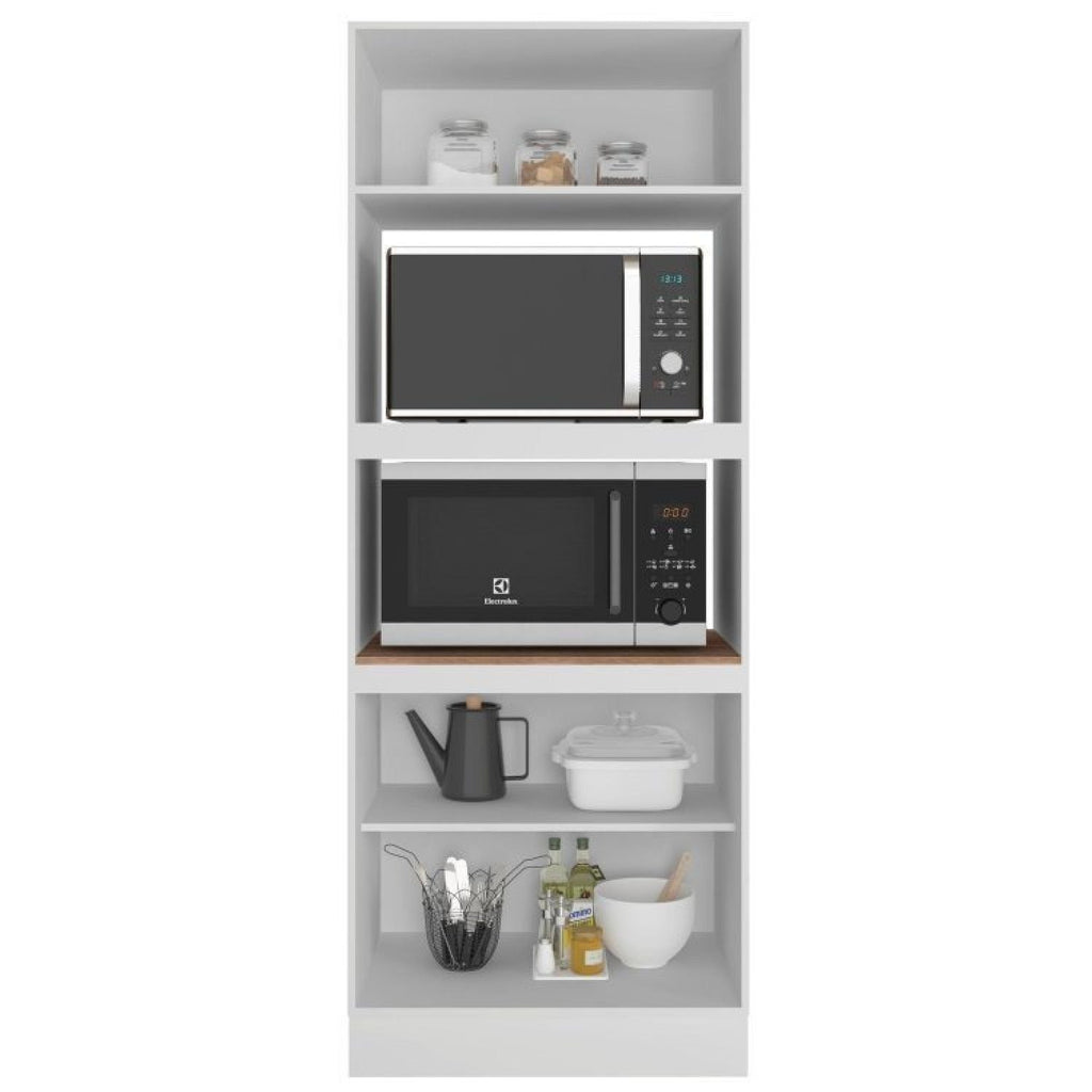 Cozinha Completa Modulada Unna Yescasa 6 Peças 15 Portas 2 Gavetas Paneleiro Nicho Branco