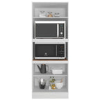Cozinha Completa Modulada Unna Yescasa 6 Peças 15 Portas 2 Gavetas Paneleiro Nicho Branco