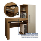 Mesa para Computador Escrivaninha com Armário Office 1 Gaveta 130cm Valdemóveis