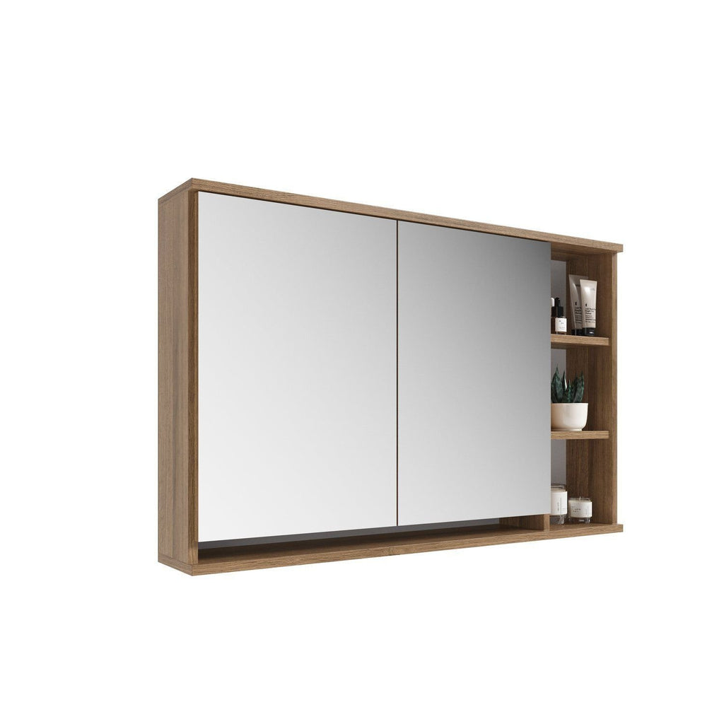 Armário Espelheira para Banheiro DJD Móveis EP400 2 Portas 90cm Mel