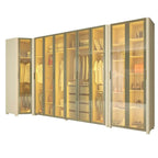 Guarda-Roupa Modulado Reflecta Innova 100% MDF Bege/Off White 339,2cm x 240cm Mod 015 Gelius Móveis