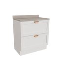Balcão 2 Gavetões 80cm Arizona CabeCasa MadeiraOriginals Branco
