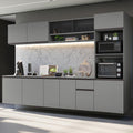Armário de Cozinha Completa 300cm Suspenso Nice Cinza Madesa 04