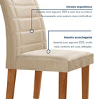 Conjunto Sala de Jantar Mesa Retangular Tampo Vidro/MDF com 8 Cadeiras Genova Smart Plus Cel Móveis