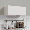 Armário Aéreo Porta Basculante 80cm Puxador 150cm Ipanema CabeCasa MadeiraOriginals Fendi Trama/Branco