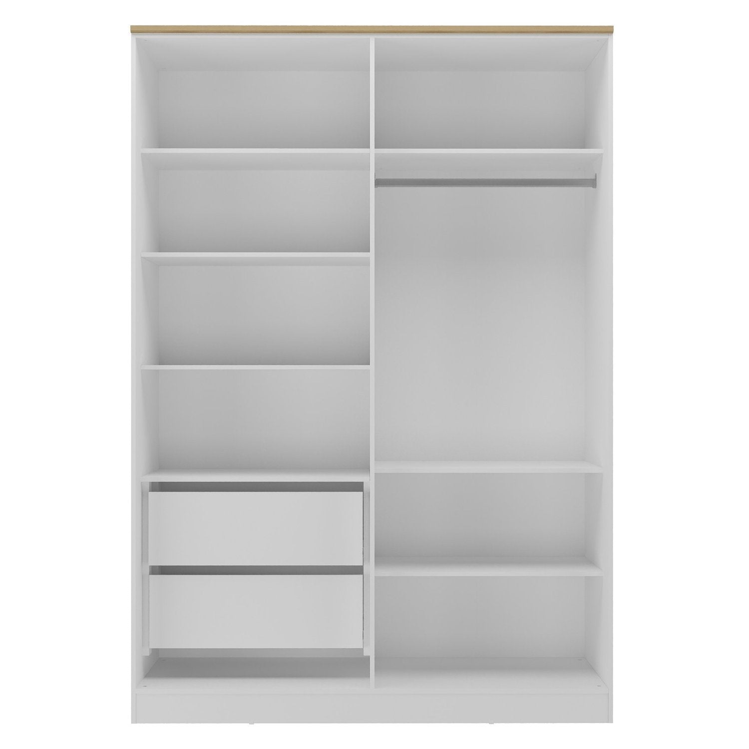 Guarda-Roupa Infantil 4 Portas 2 Gavetas Sky Yescasa MDF Branco/Olmo Italiano
