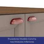Cozinha Completa Modulada Americana 4 Peças com Balcão Tampo e 2 Gavetas Unna Yescasa