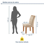 Conjunto Sala de Jantar Mesa Tampo Dakota Plus 160x80cm com 6 Cadeiras Luisa Yescasa